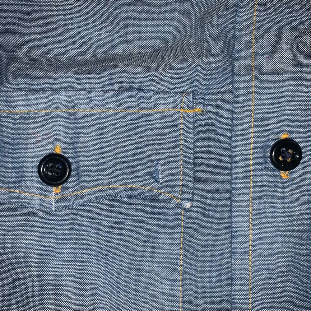 70s Chambray Animal & Insect Embroidered Shirt - image 7